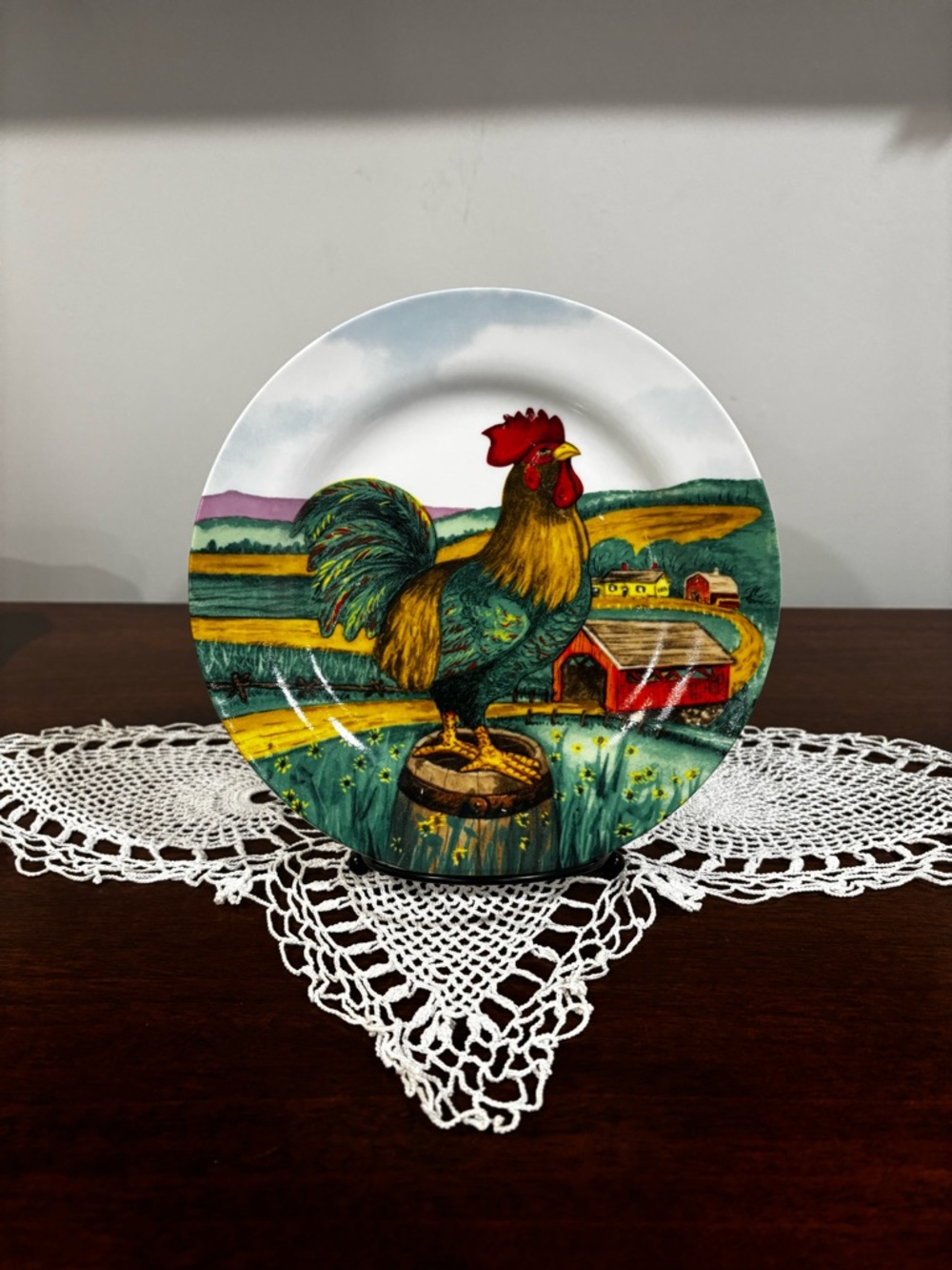 Decorative Rooster Farmhouse Decorative Plate - Multicolor